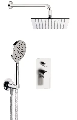 Built-in shower set Remer Energy 250 mm in chrome-plated brass