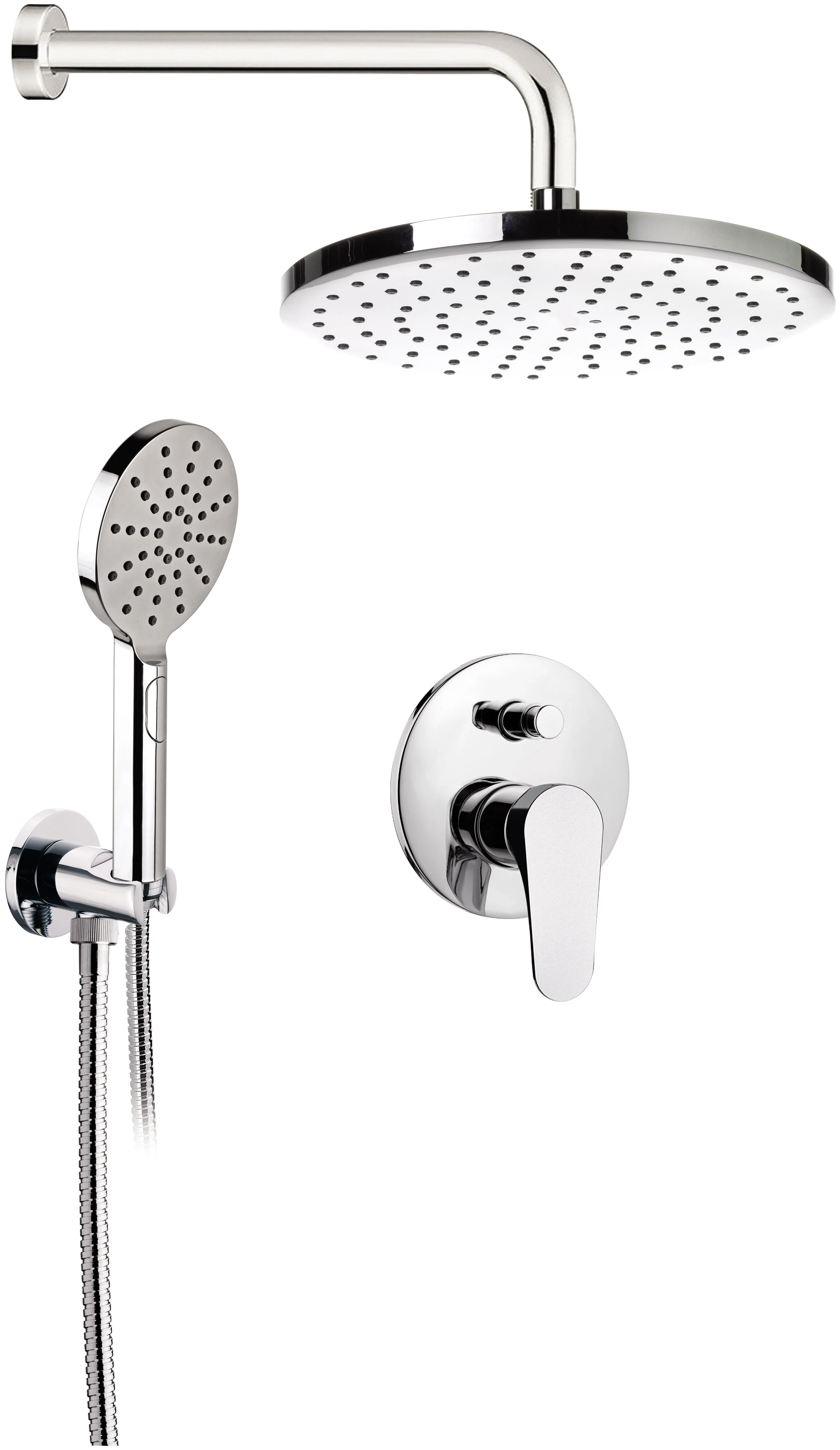 Ensemble de douche encastré Remer Classline en laiton chromé - vue 2