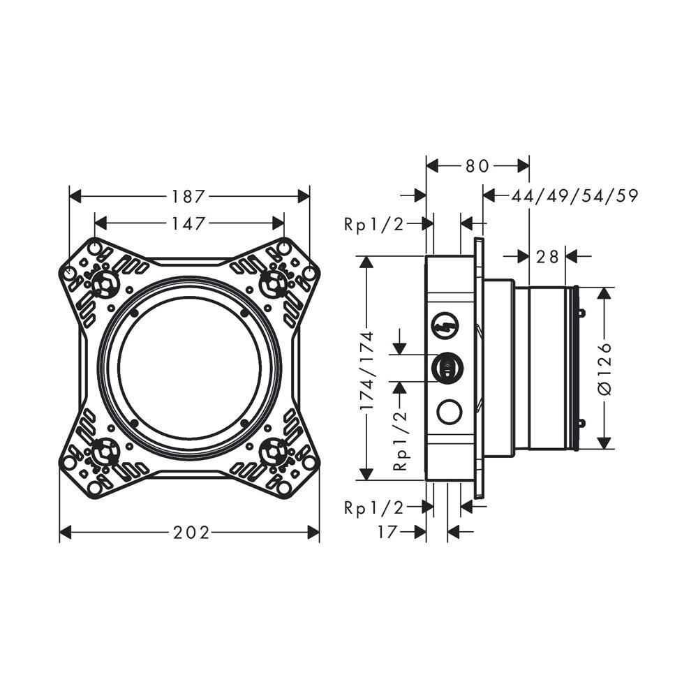 Corps d'encastrement iBox Universal 2 Hansgrohe - vue 4