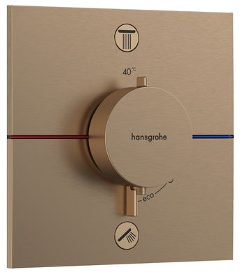 Set de finition pour mitigeur thermostatique encastré Hansgrohe ShowerSelect Comfort E en bronze brossé