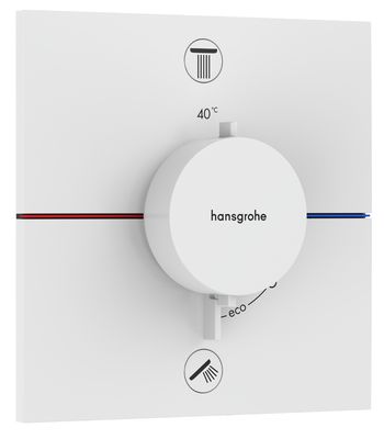 Set de finition pour mitigeur thermostatique encastré Hansgrohe ShowerSelect Comfort E en blanc mat