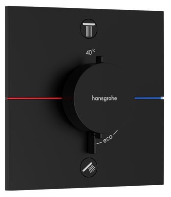 Set de finition pour mitigeur thermostatique encastré Hansgrohe ShowerSelect Comfort E en noir mat