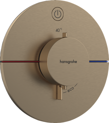 Set de finition pour mitigeur thermostatique encastré Hansgrohe ShowerSelect Comfort S en bronze brossé avec 1 fonction