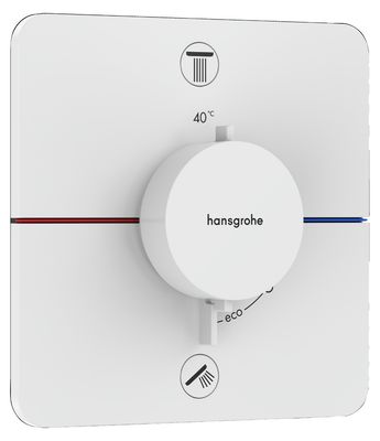 Set de finition pour mitigeur thermostatique encastré Hansgrohe ShowerSelect Comfort Q en blanc mat