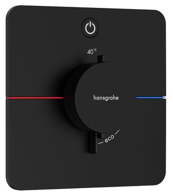 Set de finition pour mitigeur thermostatique encastré Hansgrohe ShowerSelect Comfort Q avec 1 fonction en noir mat