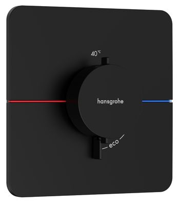 Set de finition pour mitigeur thermostatique encastré Hansgrohe ShowerSelect Comfort Q en noir mat