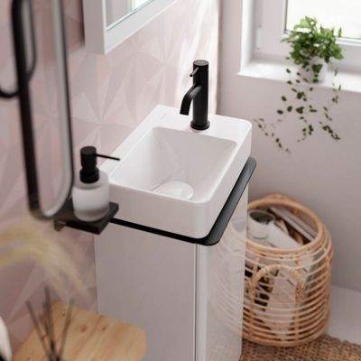 Mitigeur de lavabo Hansgrohe Tecturis S 80 CoolStart avec tirette et vidage en noir mat