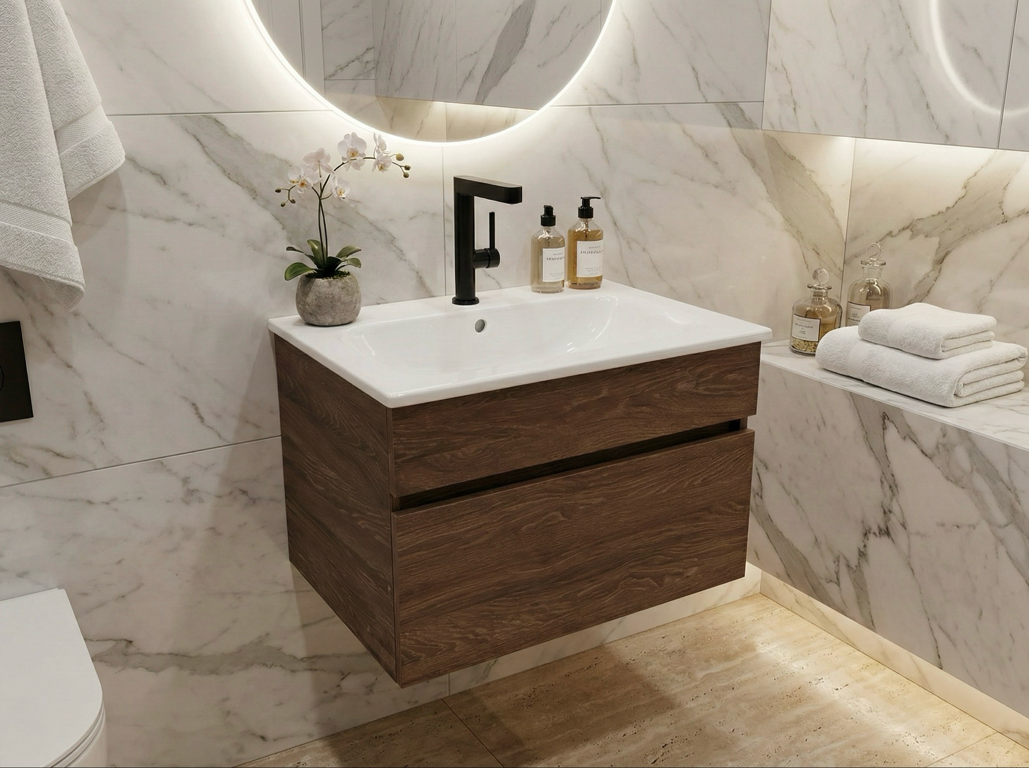 Meuble de salle de bains à un tiroir pour lavabo Geberit Selnova Square 55 cm (sans vasque) - vue 3