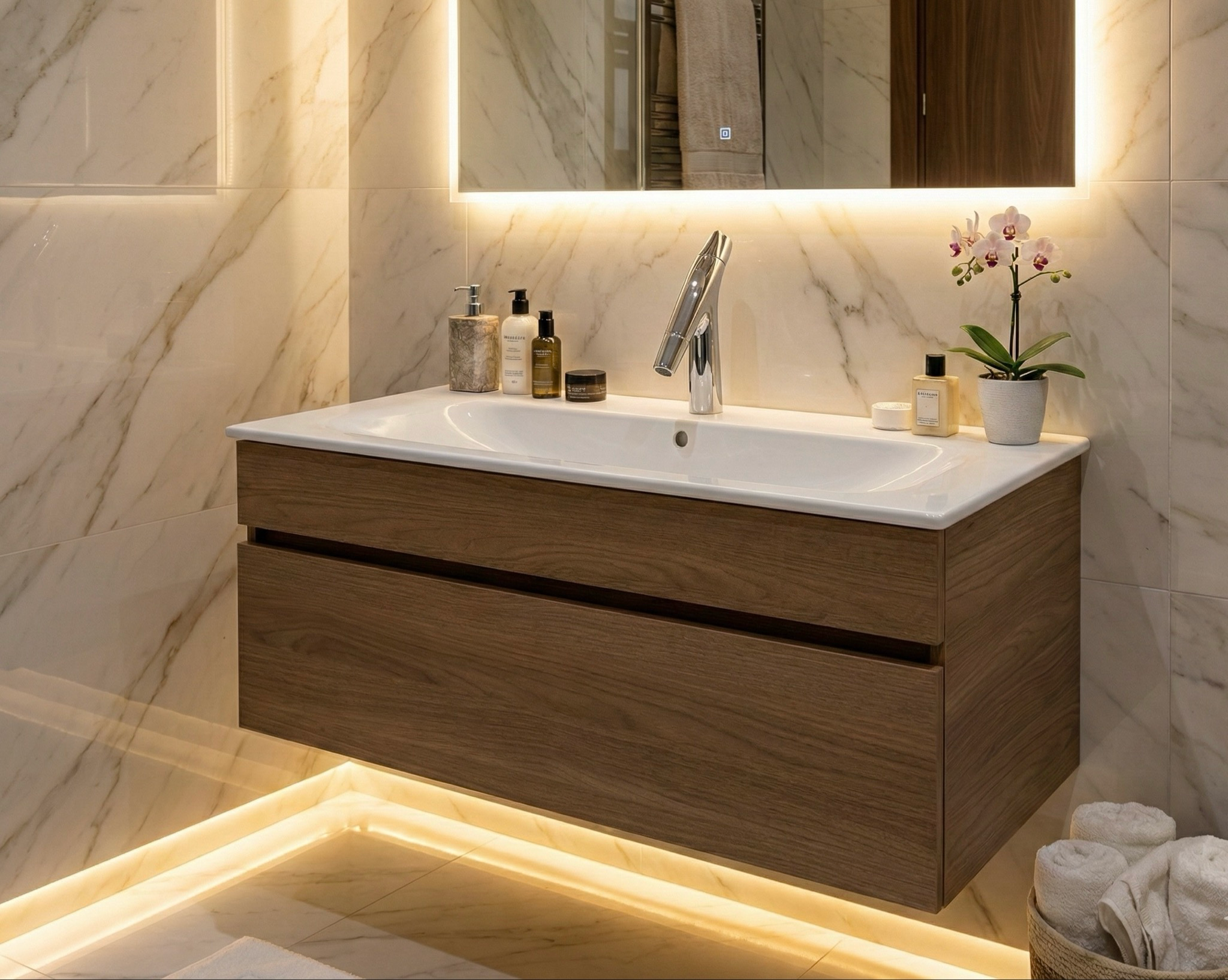 Meuble de salle de bains à un tiroir pour lavabo Geberit Selnova Square 100 cm (sans vasque) - vue 2