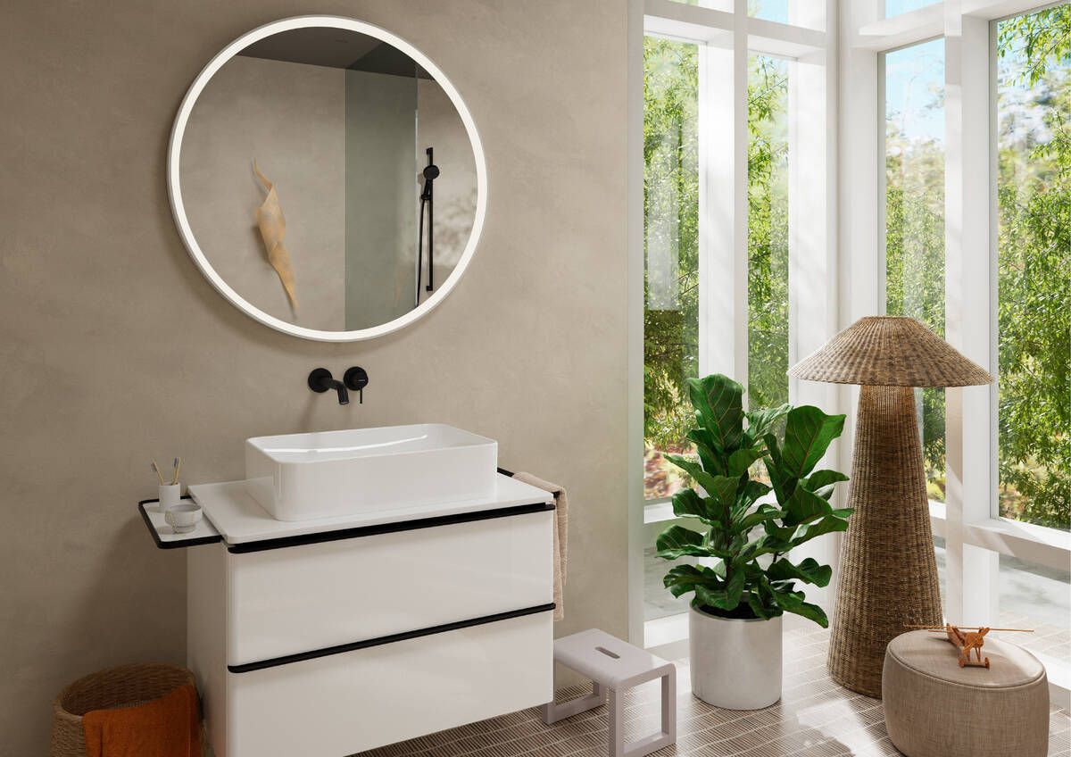 Mitigeur de lavabo encastré Hansgrohe Tecturis S 225 mm en noir mat