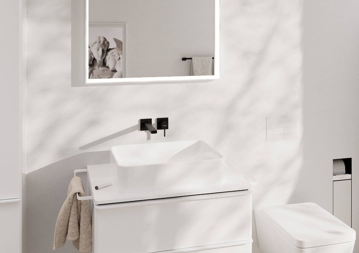 Mitigeur de lavabo encastré Hansgrohe Tecturis E 225 mm en noir mat