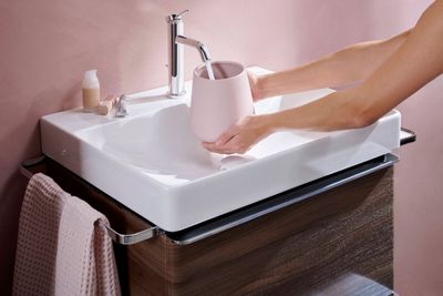 Hansgrohe Tecturis S 110 CoolStart Basin Mixer with Pull Rod and Waste Set