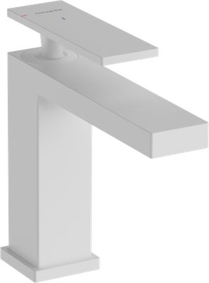 Mitigeur de lavabo Hansgrohe Tecturis E 110 CoolStart avec tirette et vidage en blanc mat