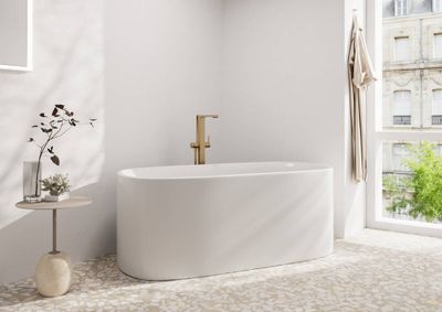 Mitigeur de bain / douche Hansgrohe Tecturis E pour montage au sol en bronze brossé