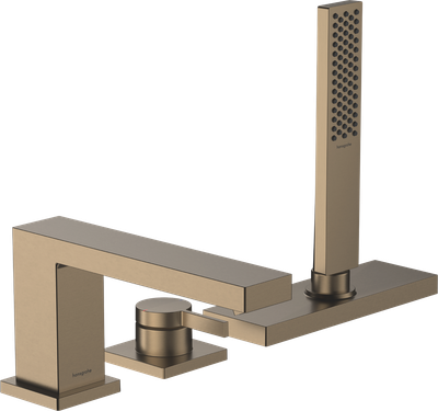 Mélangeur 3 trous pour montage sur bord de baignoire Hansgrohe Tecturis E avec sBoxn en bronze brossé