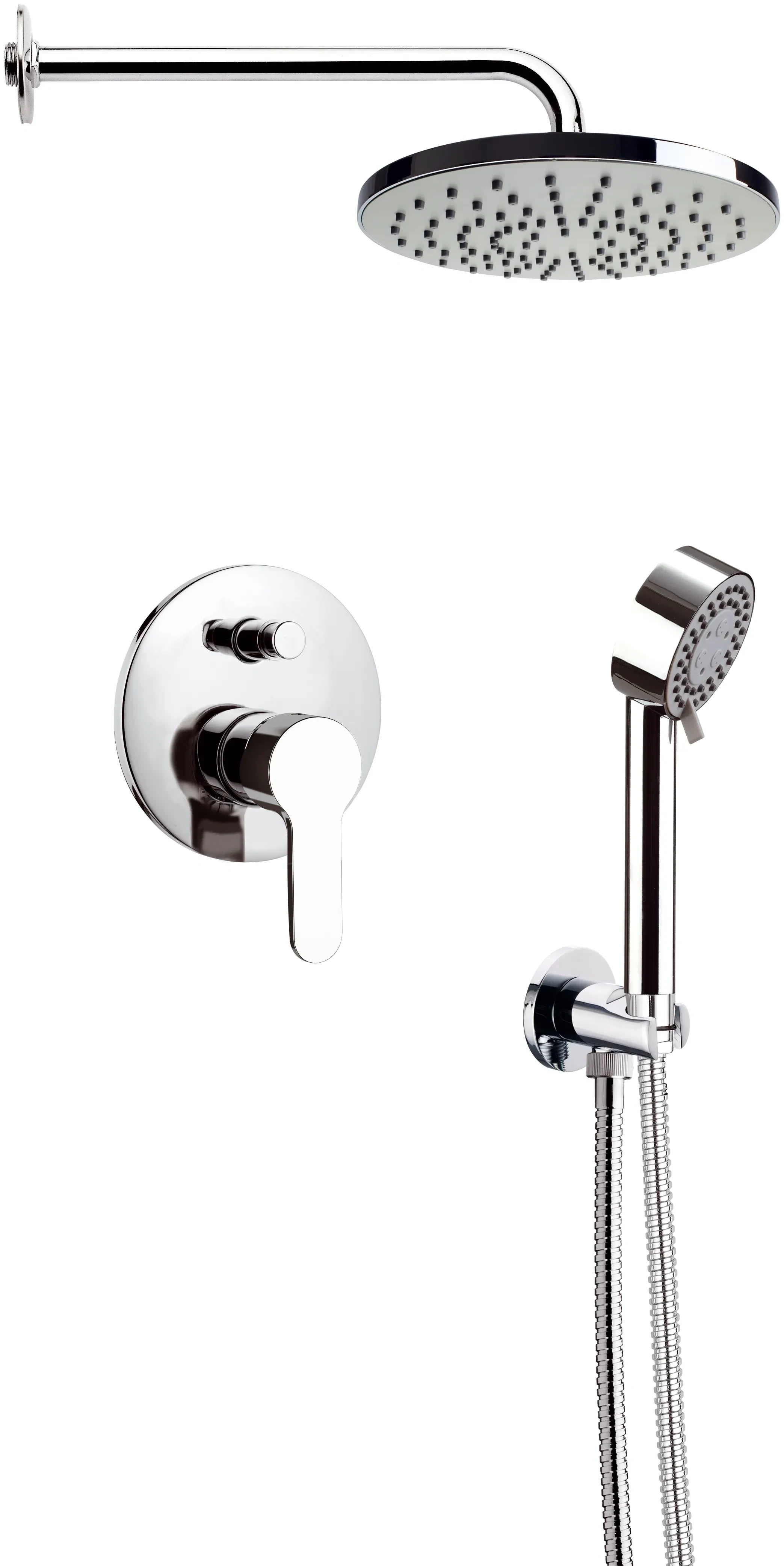 Ensemble de douche encastré Remer Winner 200 mm en laiton chromé - vue 3