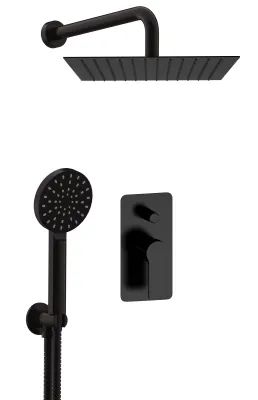 Matte Black Brass Remer Energy 300 mm Built-in Shower Set