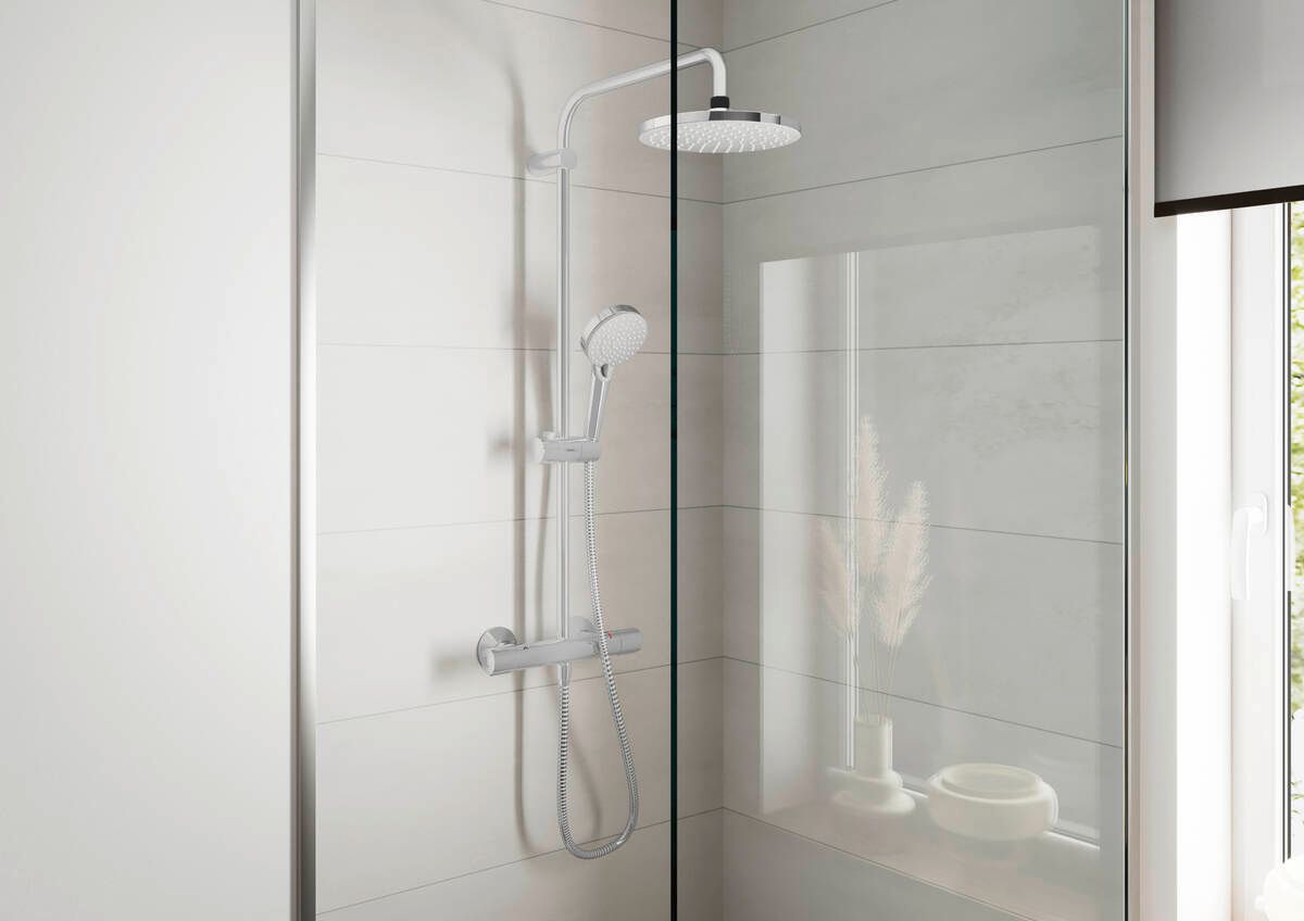 Colonne de douche Showerpipe Hansgrohe Vernis Blend 200 1 jet avec mitigeur thermostatique