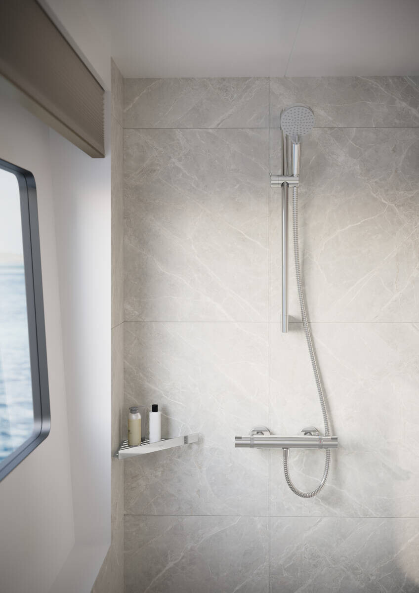 Barre de douche Hansgrohe avec douchette à main Vernis Blend Vario EcoSmart 2 jets et flexible