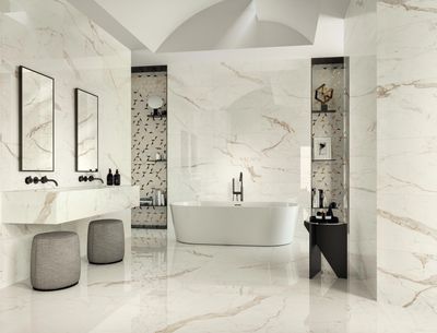 Grès cérame Marvel Shine Calacatta Prestigio poli 120 x 240 cm - Atlas Concorde