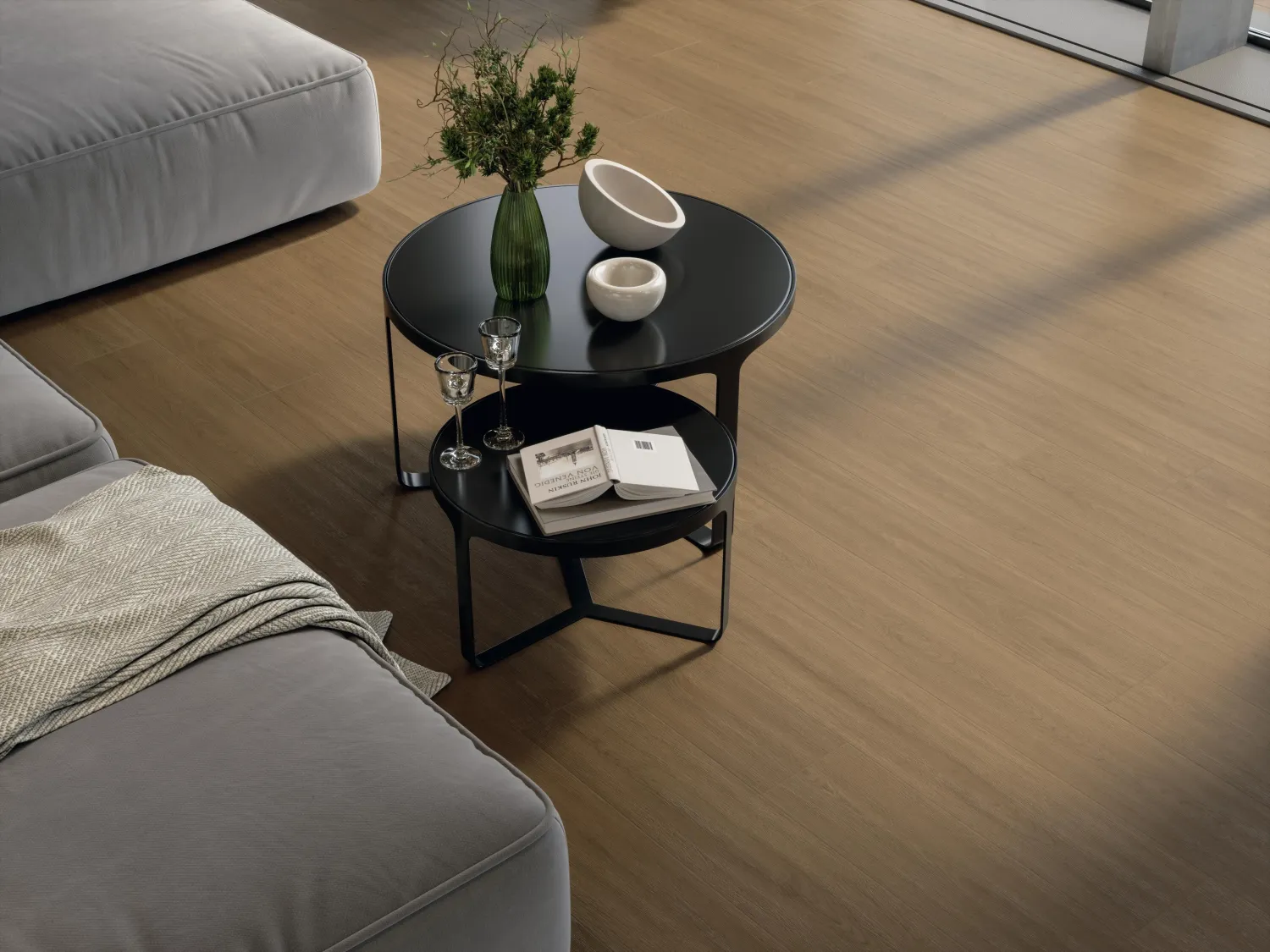 Entice Ash Oak Elegant Matte Porcelain Stoneware R9 18.5 x 150 cm - Atlas Concorde