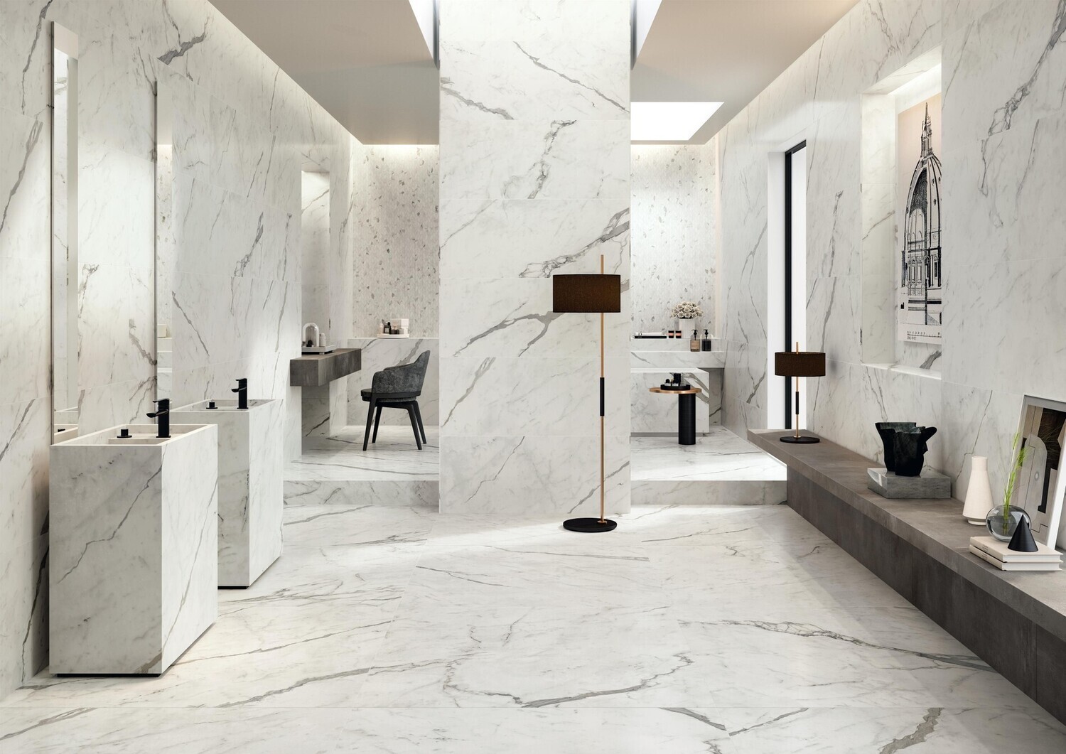 Grès cérame Marvel Shine Statuario Supremo Lappato poli 120 x 120 cm - Atlas Concorde — vue 3