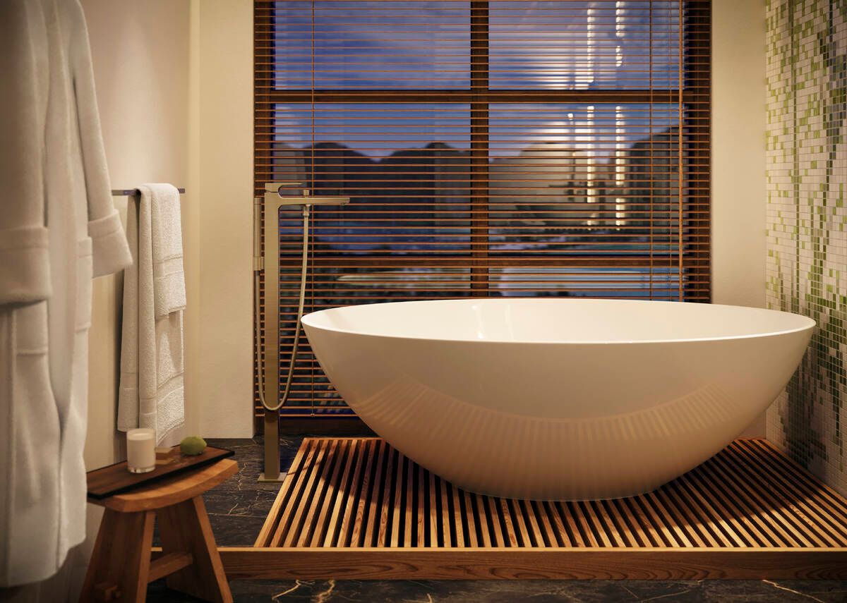 Hansgrohe Metropol Bath/Shower Mixer for Floor Mounting in Brushed Bronze