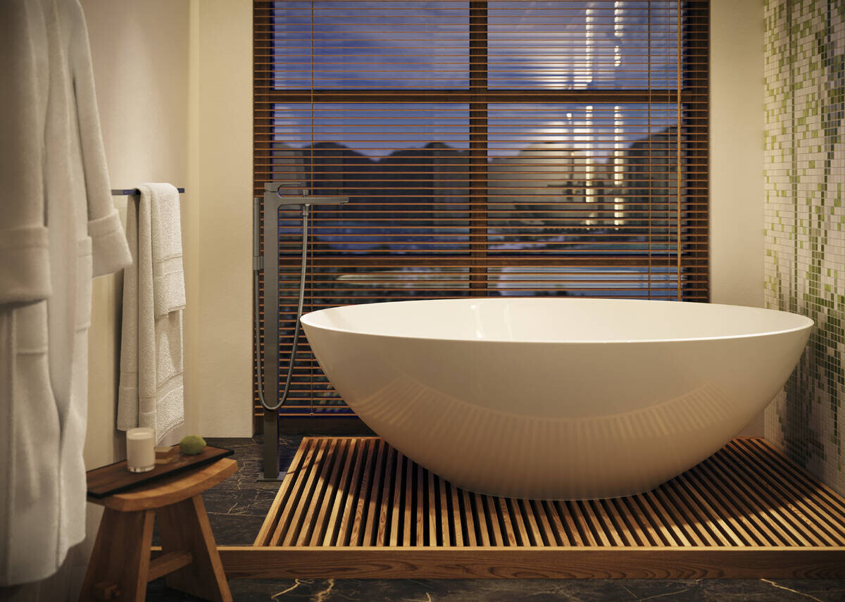 Hansgrohe Metropol Bath/Shower Mixer for Floor-Mounted Installation in Brushed Black Chrome