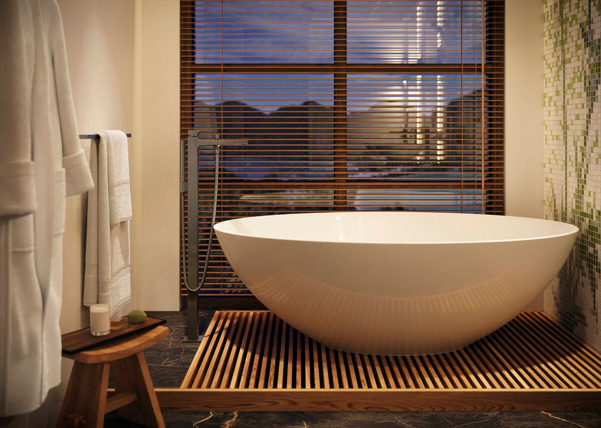 Hansgrohe Metropol Bath/Shower Mixer for Floor-Mounted Installation in Brushed Black Chrome