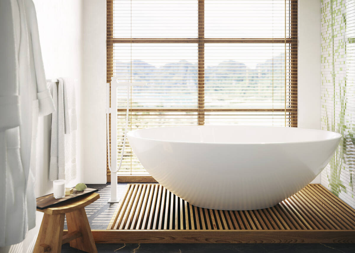 Hansgrohe Metropol Bath/Shower Mixer for Floor-Mounted Installation in Matte White