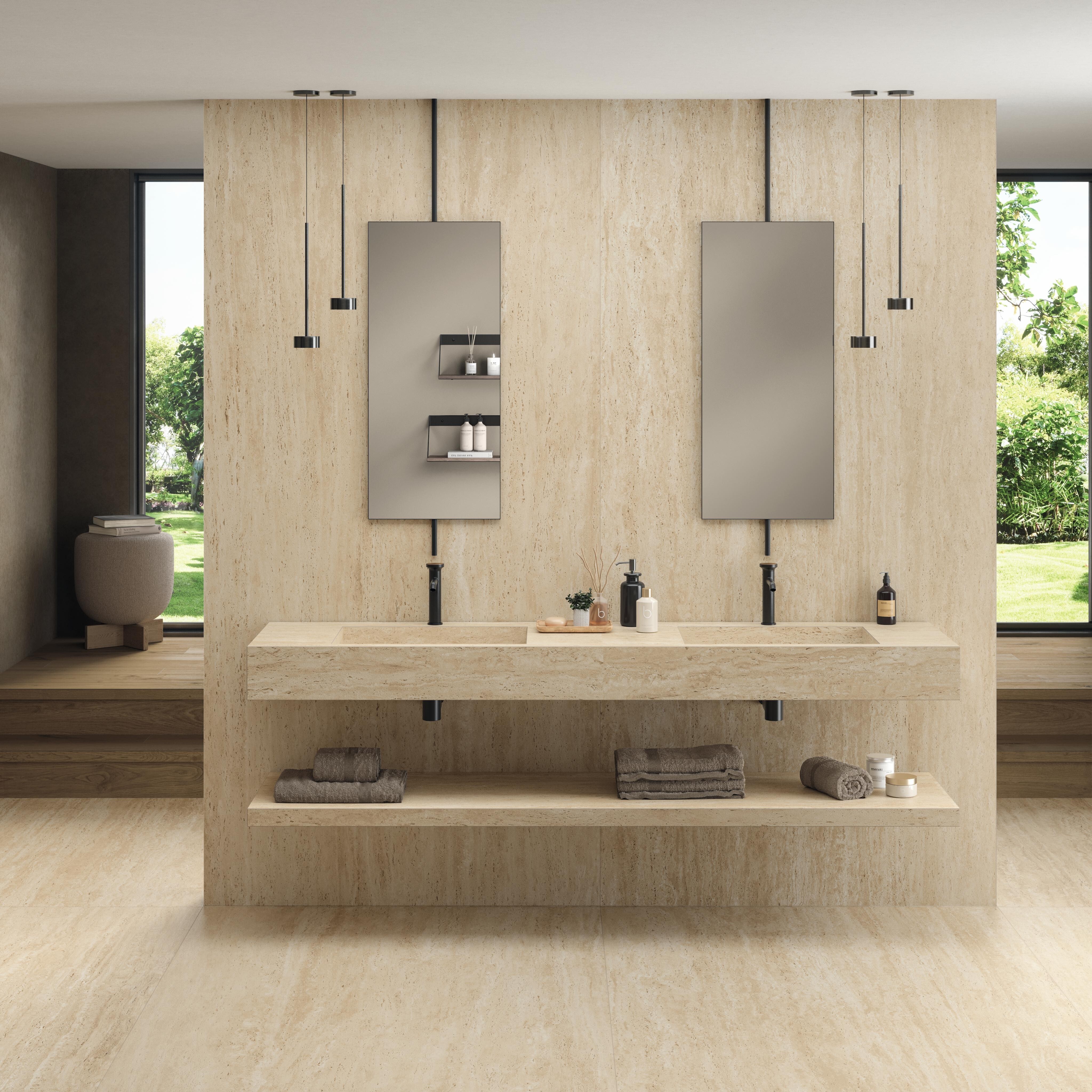 Grès cérame Marvel Travertine Sand Vein mat 60 x 120 cm (épaisseur 2 cm) - Atlas Concorde - vue 4