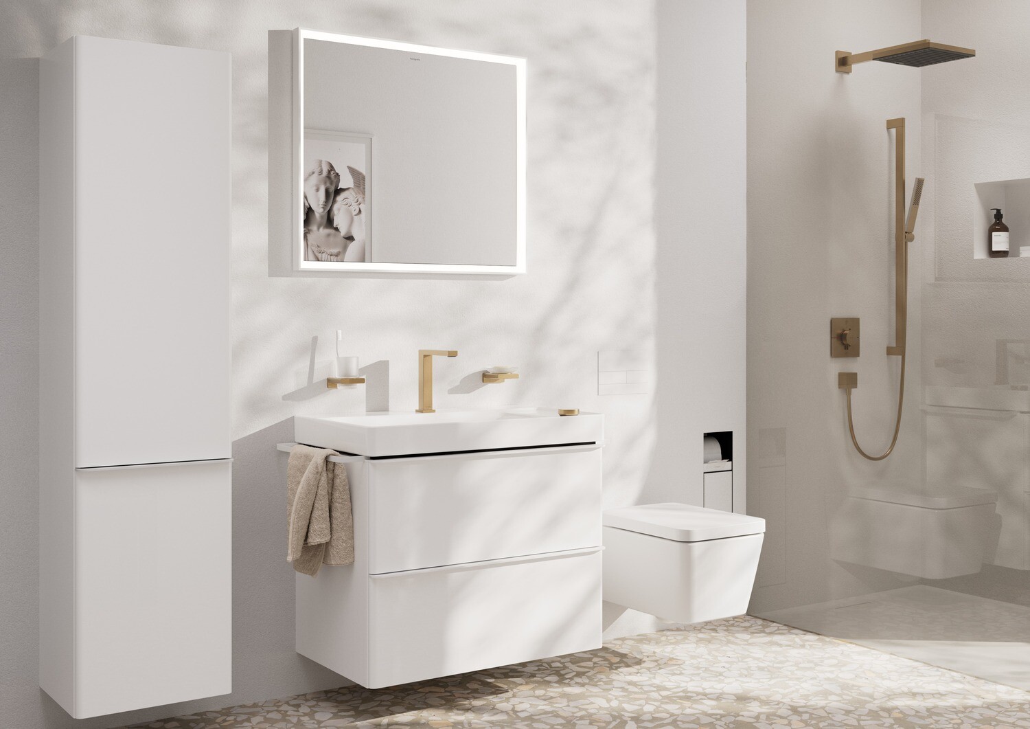 Douche de tête Hansgrohe Pulsify E 260 1 jet EcoSmart en bronze brossé — vue 5