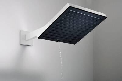Hansgrohe E 390 mm Wall-Mounted Shower Arm with Square Escutcheon in Matte White