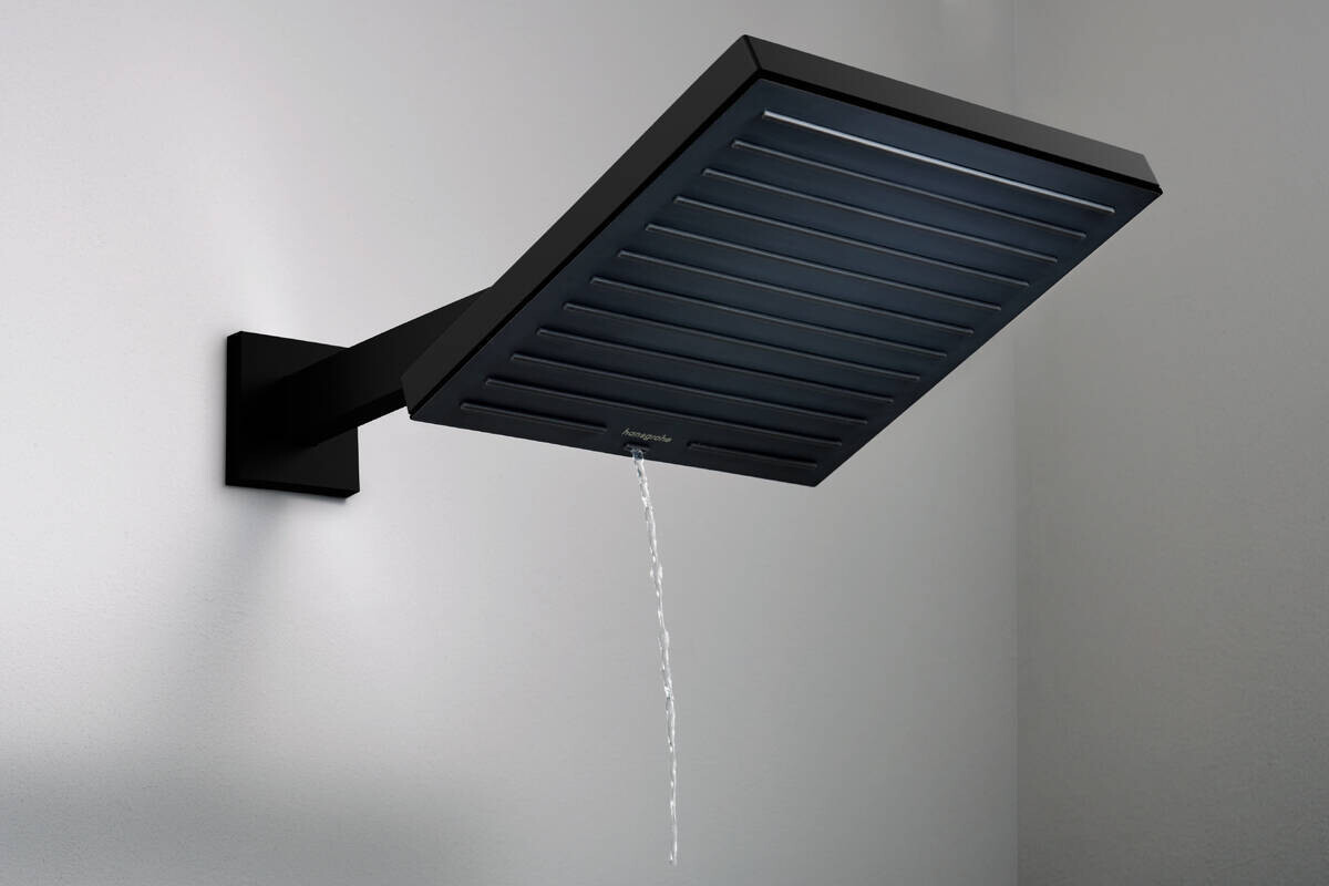 Hansgrohe Wall-Mounted Shower Arm E 390 mm with Square Escutcheon in Matte Black