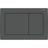 Geberit Alpha01 square plaque de déclenchement, noir mat, plaque de rinçage encastré.