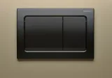 Geberit Alpha01 square plaque de déclenchement, noir mat, double commande, encastré, design plat.