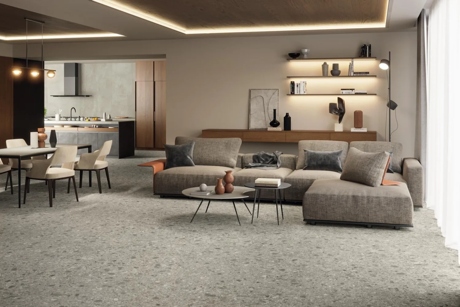 Grès cérame Boost Mix Pearl mat 120 x 278 cm - R9 - Atlas Concorde