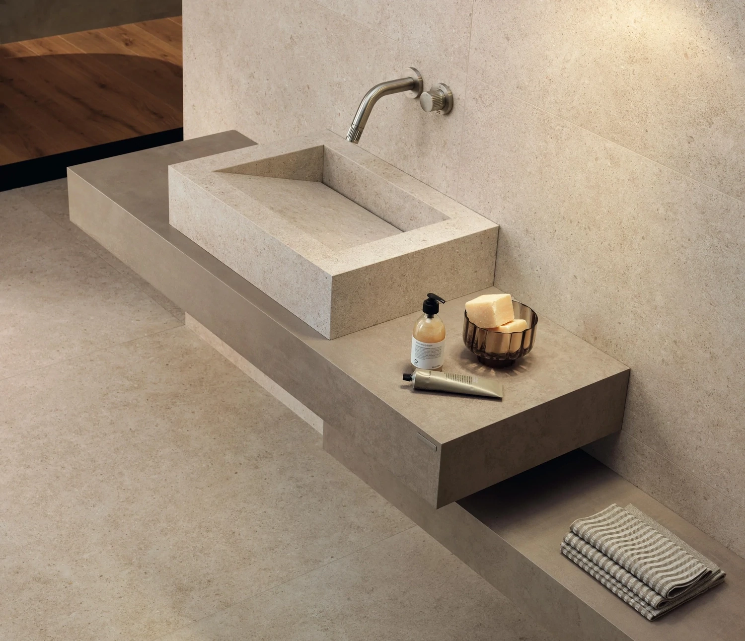 Grès cérame Boost Stone Ivory mat 60 x 120 cm - R10 - Atlas Concorde — vue 5