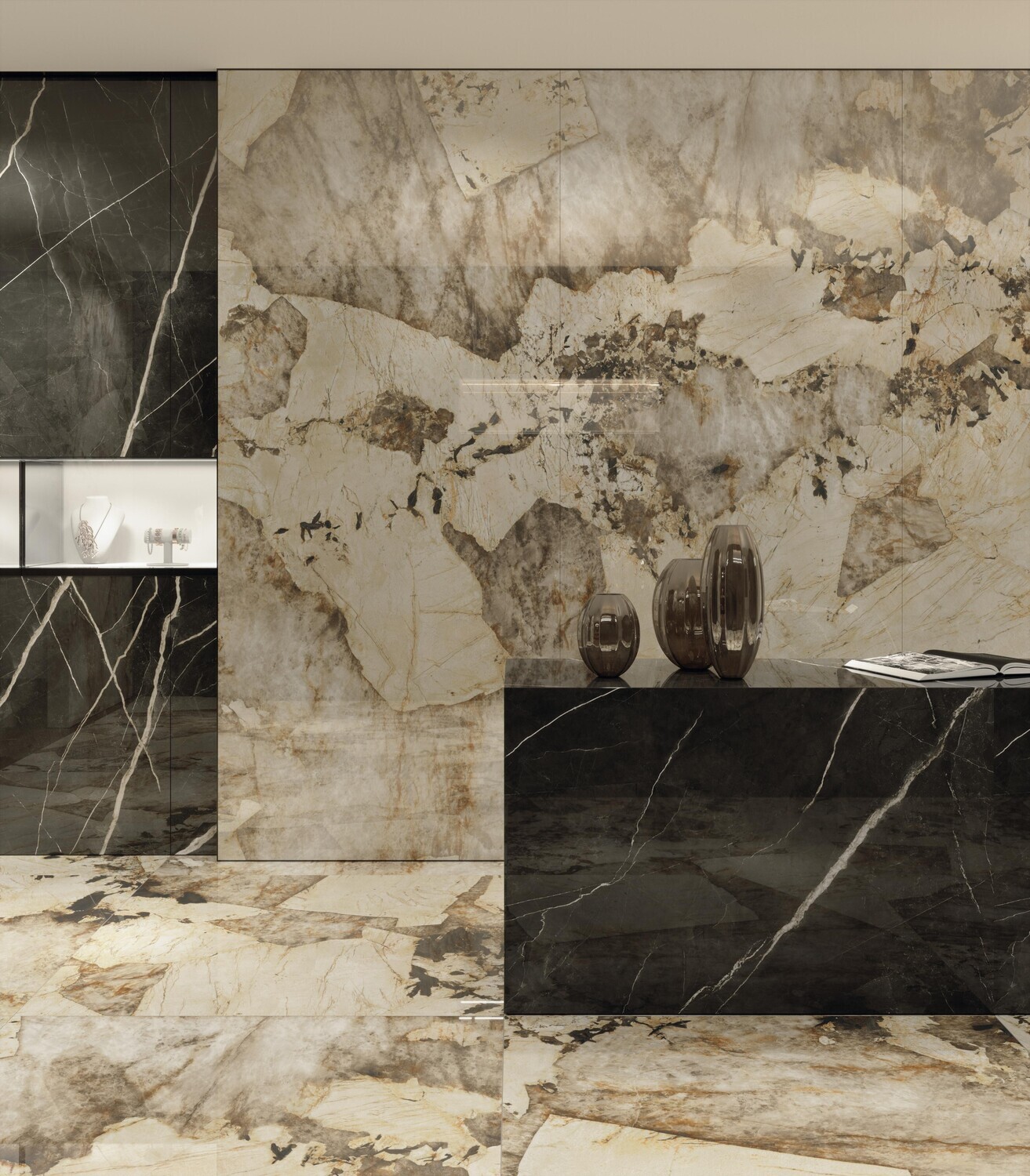 Marvel Gala Desert Soul Glossy Porcelain Stoneware 60 x 120 cm - Atlas Concorde