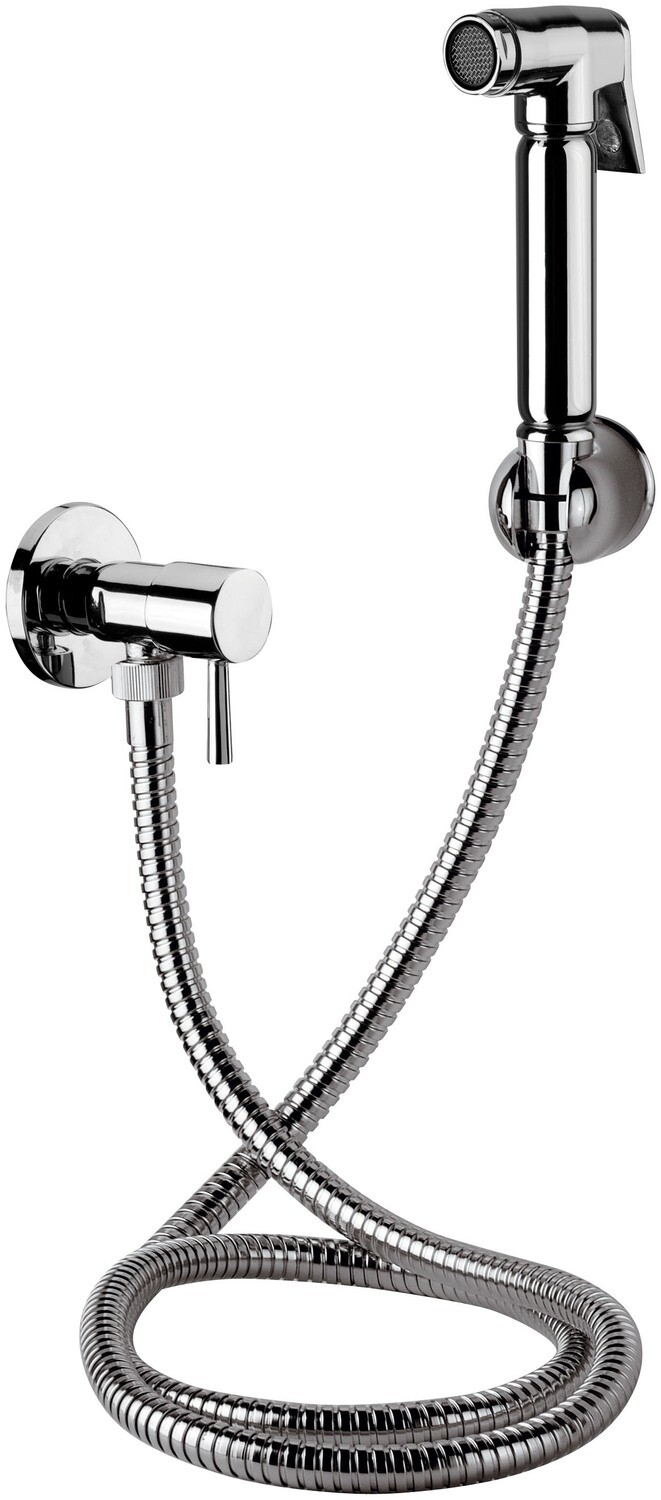Hygienic WC Set with Exposed Faucet Remer Relax in Chrome-Plated Brass
