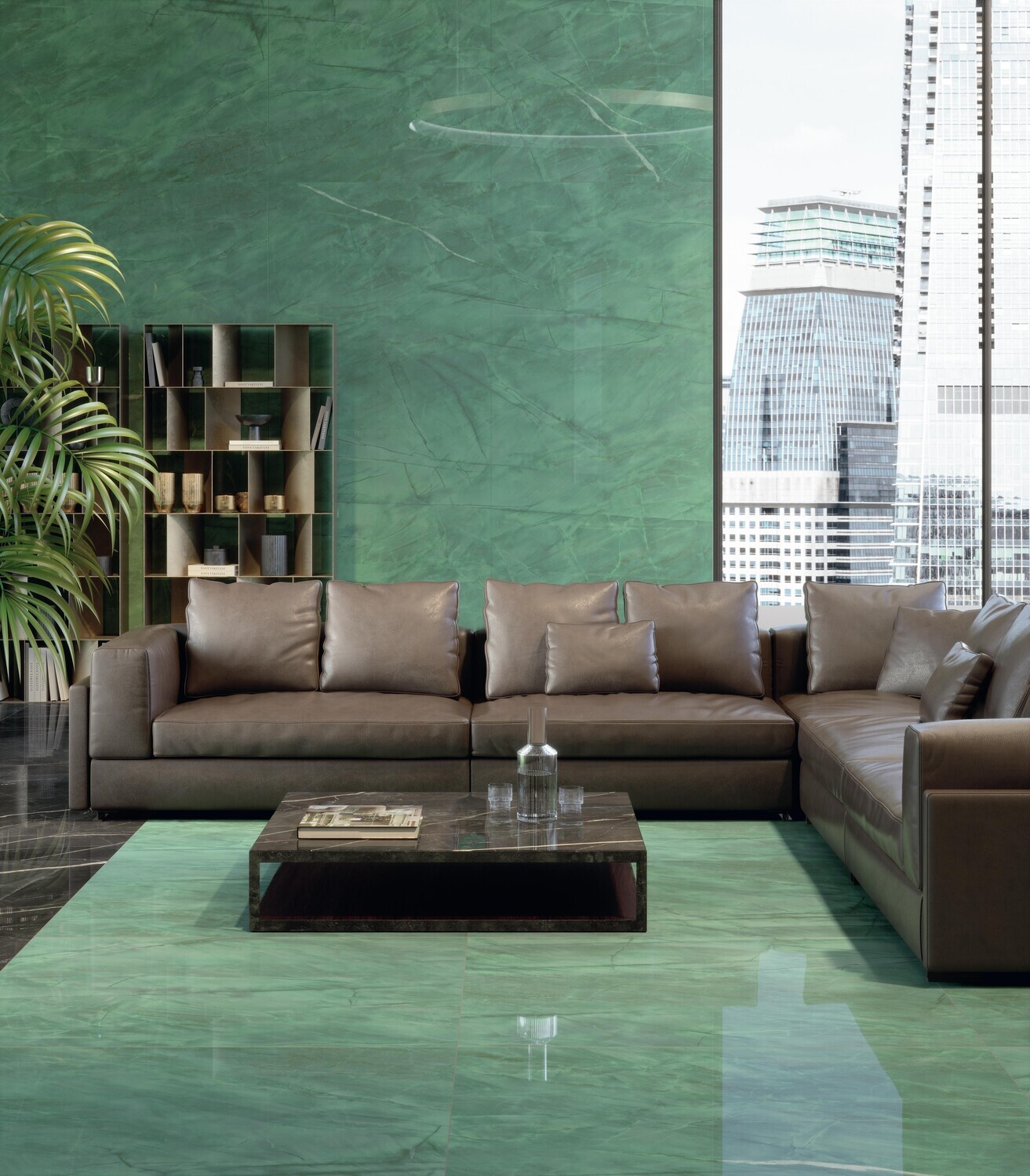 Grès cérame Marvel Gala Exotic Green poli 120 x 278 cm - Atlas Concorde — vue 2
