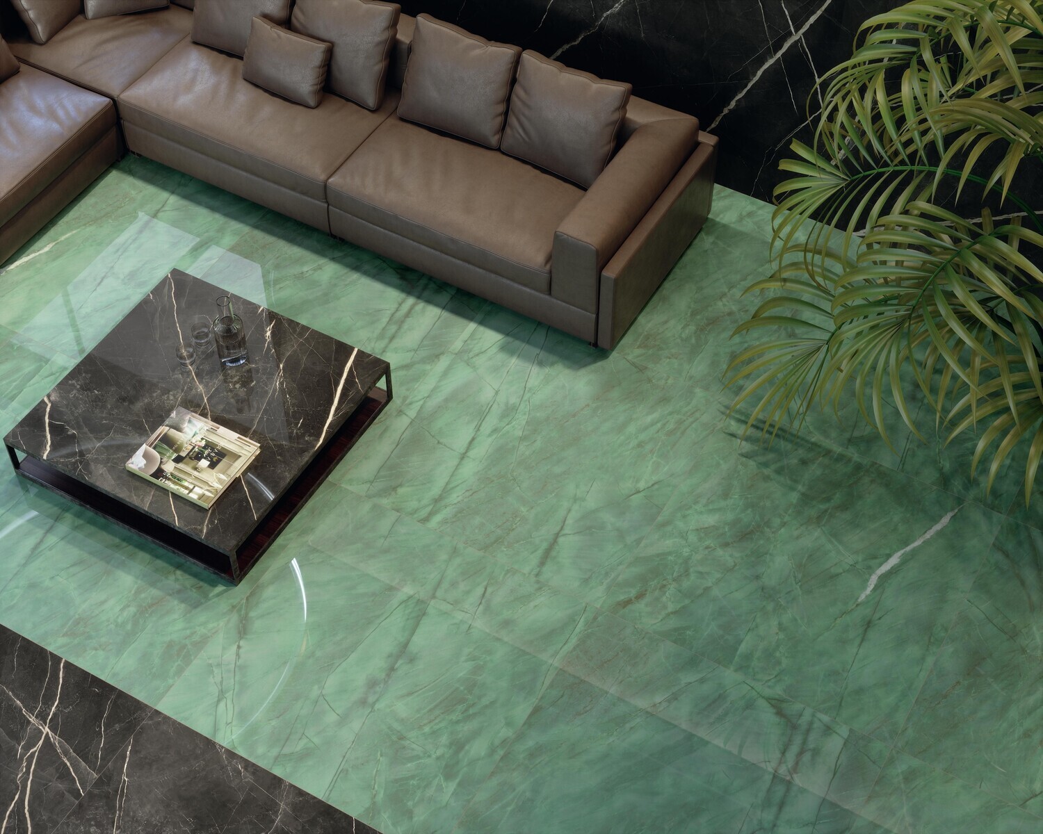 Grès cérame Marvel Gala Exotic Green poli 120 x 278 cm - Atlas Concorde — vue 4