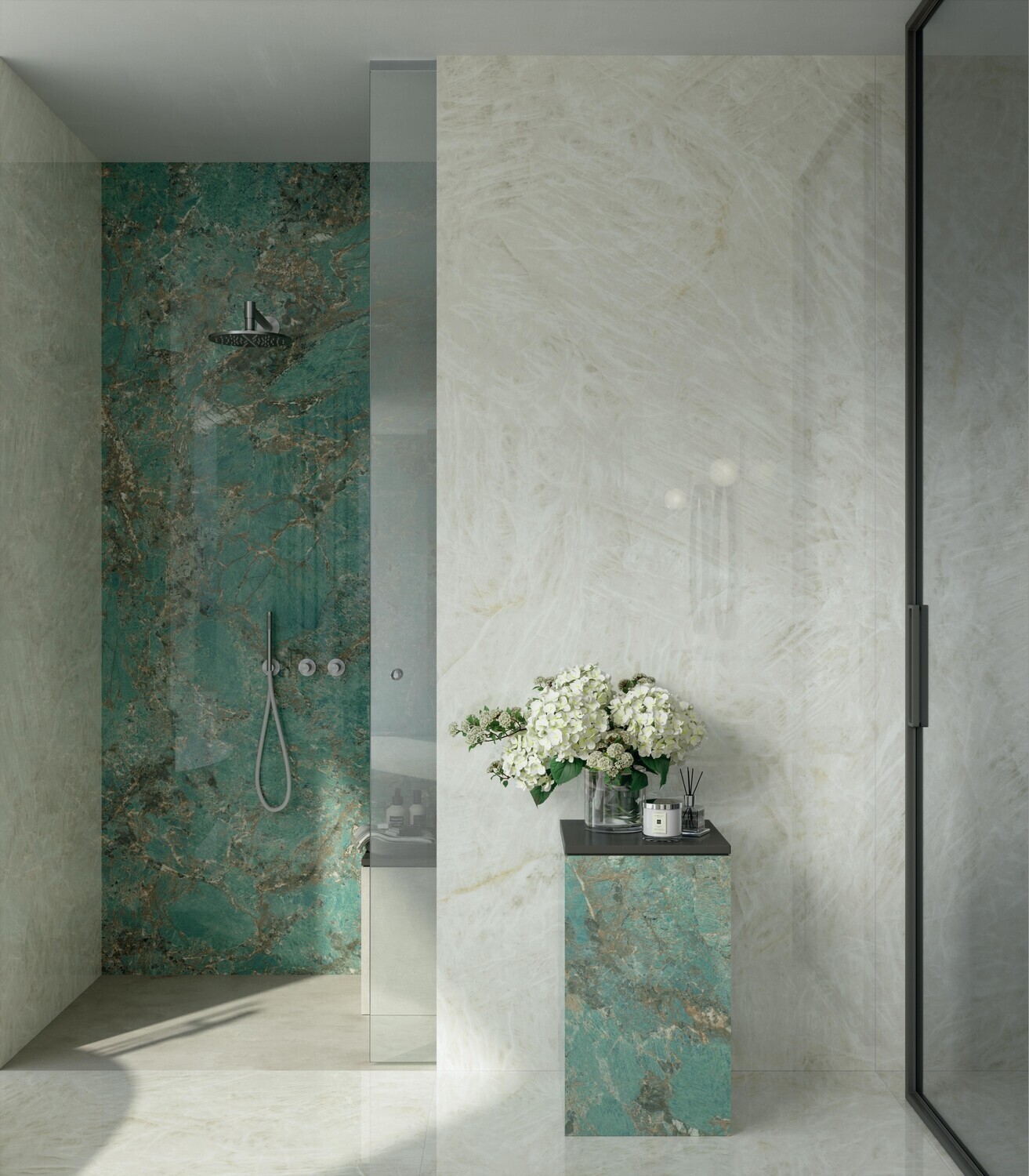 Marvel Gala Crystal White Glossy Porcelain Stoneware 120 x 120 cm - Atlas Concorde