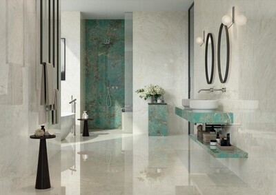 Grès cérame Marvel Gala Crystal White poli 120 x 120 cm - Atlas Concorde
