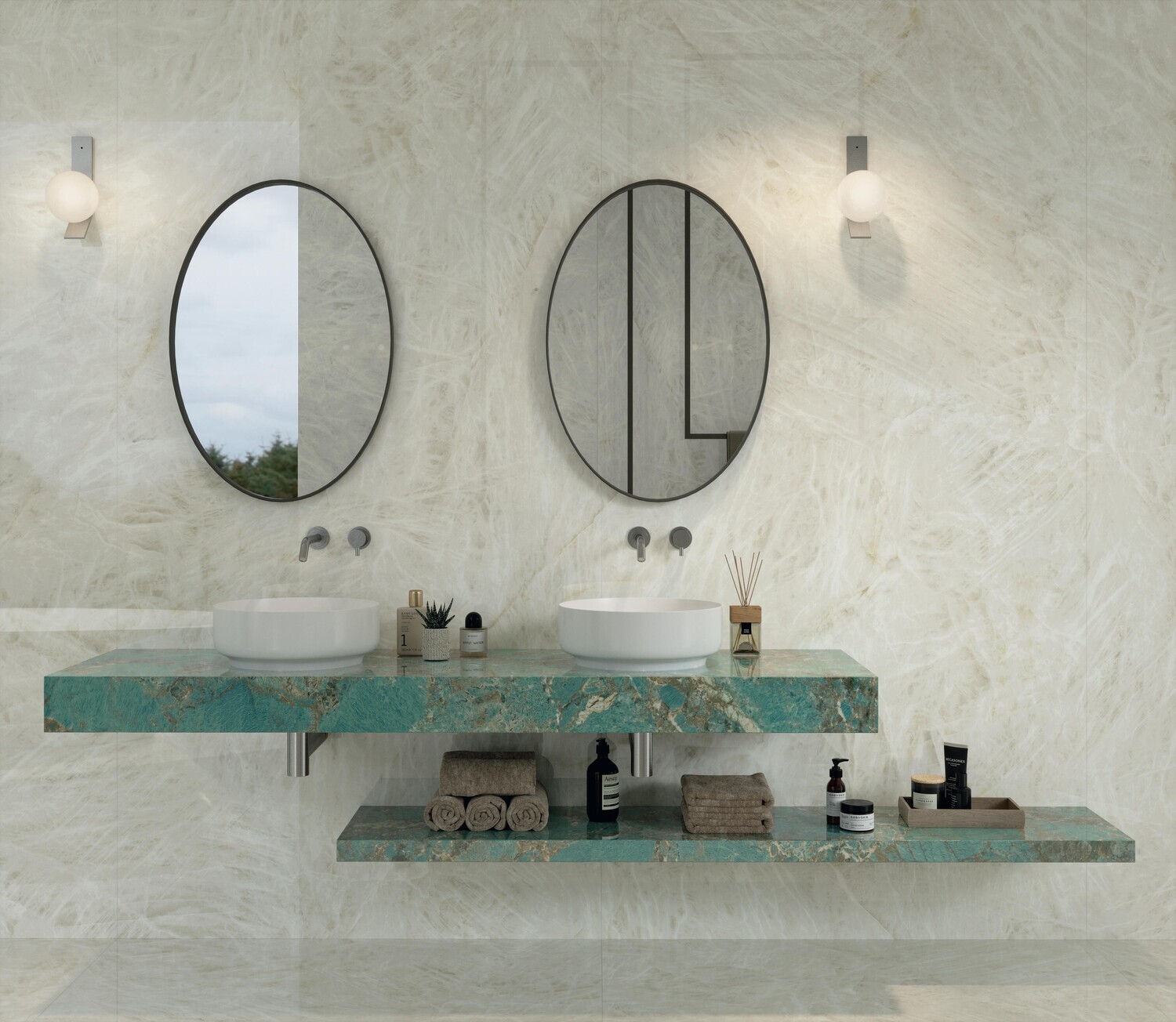 Grès cérame Marvel Gala Crystal White poli 120 x 120 cm - Atlas Concorde — vue 3