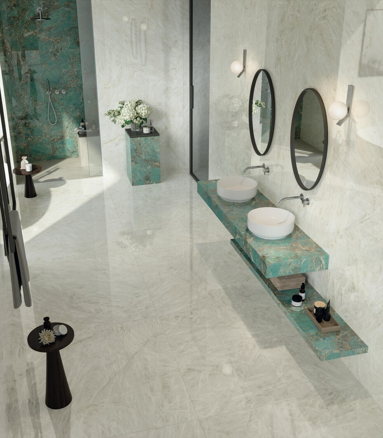 Grès cérame Marvel Gala Crystal White poli 120 x 120 cm - Atlas Concorde — vue 4