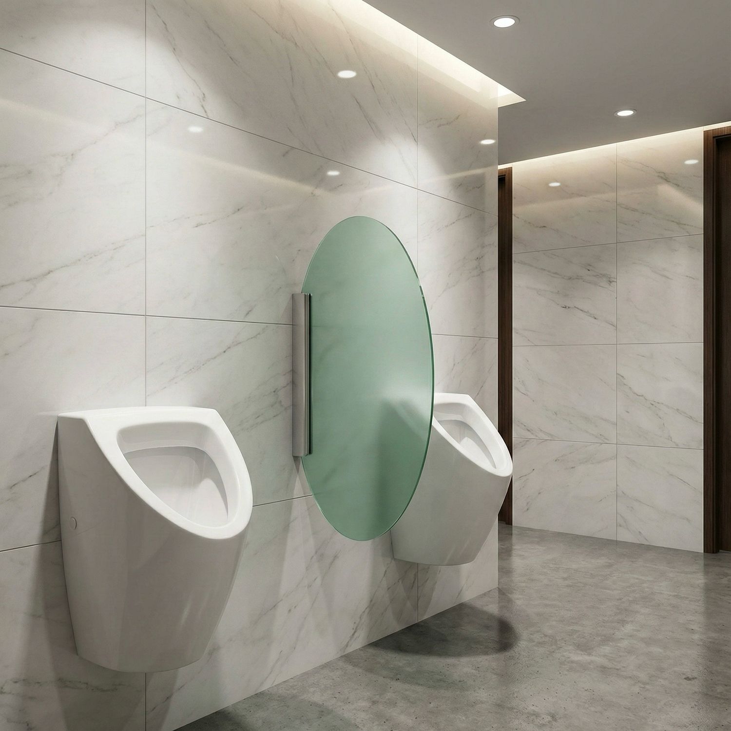 Séparation d'urinoirs Geberit en verre, ovale