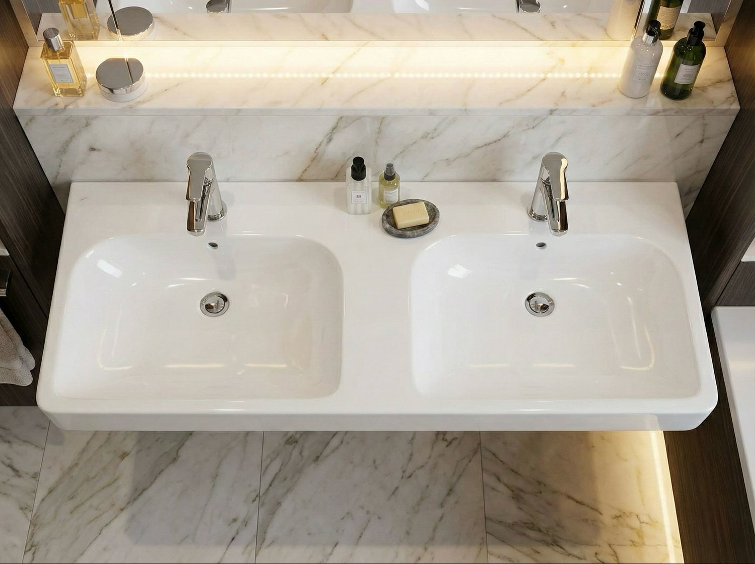 Plan-vasque double Geberit Smyle Square 120 cm — vue 2