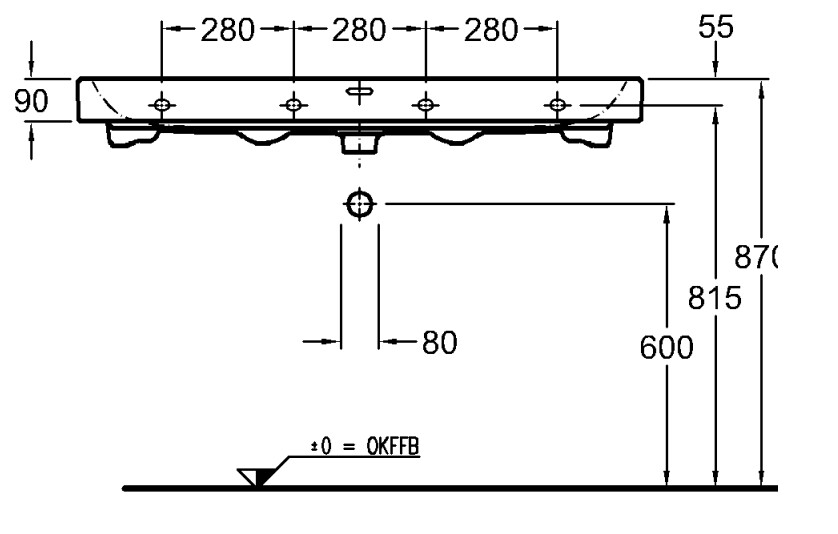 Plan-vasque Geberit iCon 120 cm — vue 3