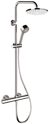 Colonne de douche Showerpipe Remer ronde avec mitigeur thermostatique chromé